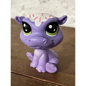 Hasbro Littlest Pet Shop LPS Purple Hippopotamus #3-158 Glittery Icing Sprinkles